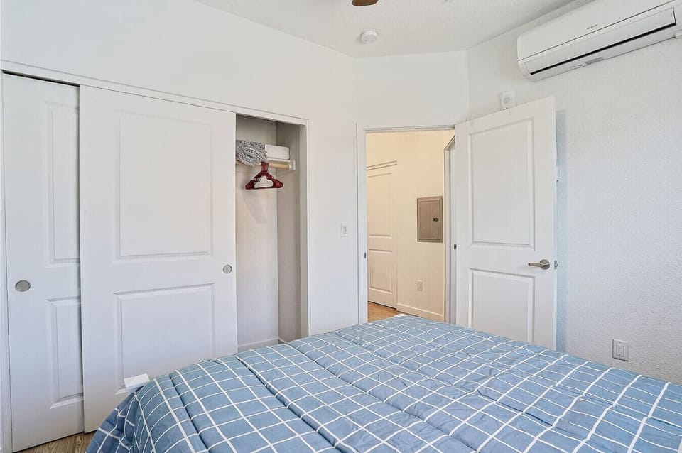 Bedroom features a roomy closet for easy unpacking and storage.