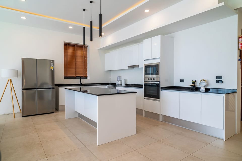 Villa, Sea View | Private kitchen | Full-size fridge, microwave, oven, stovetop