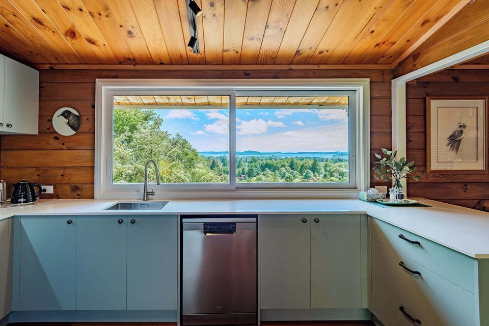 Kitchen sink looking over the valley