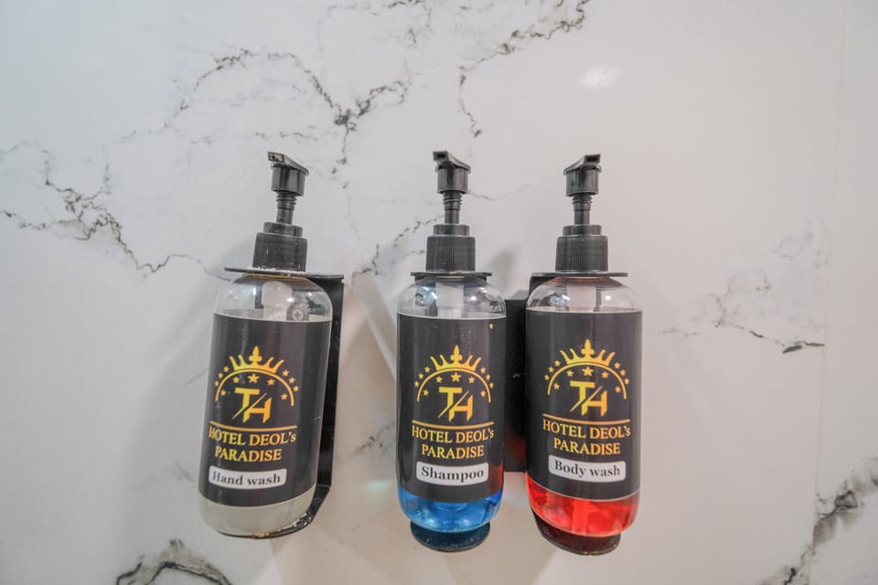 Shower, free toiletries, bidet, towels