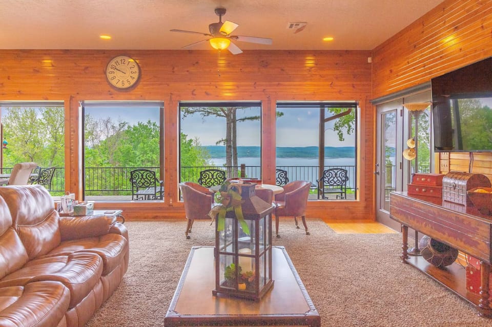 Large living room with game table and smart TV