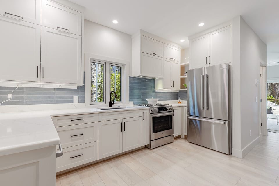 Gas Range featured in this spacious kitchen 
