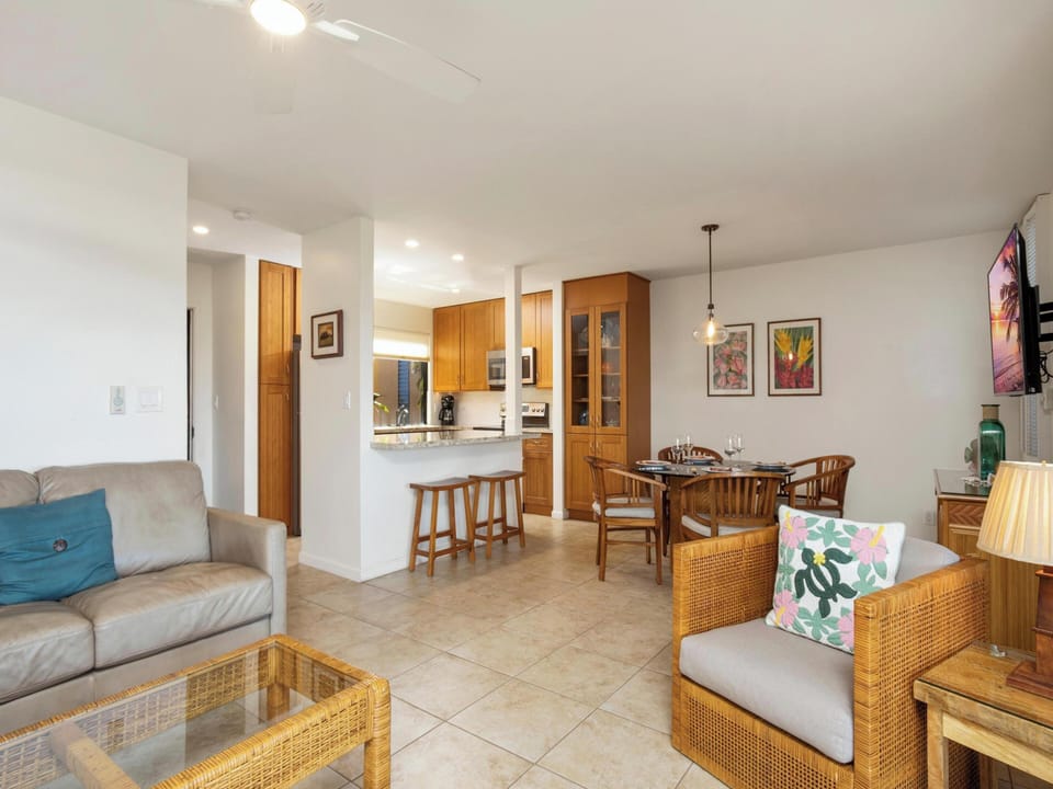 Sink into comfortable seating, including a cozy sofa bed for flexible family sleeping arrangements.