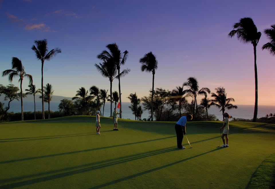 The nearby golf course offers stunning ocean views framed by swaying palms, perfect for a peaceful round at sunset or sunrise.