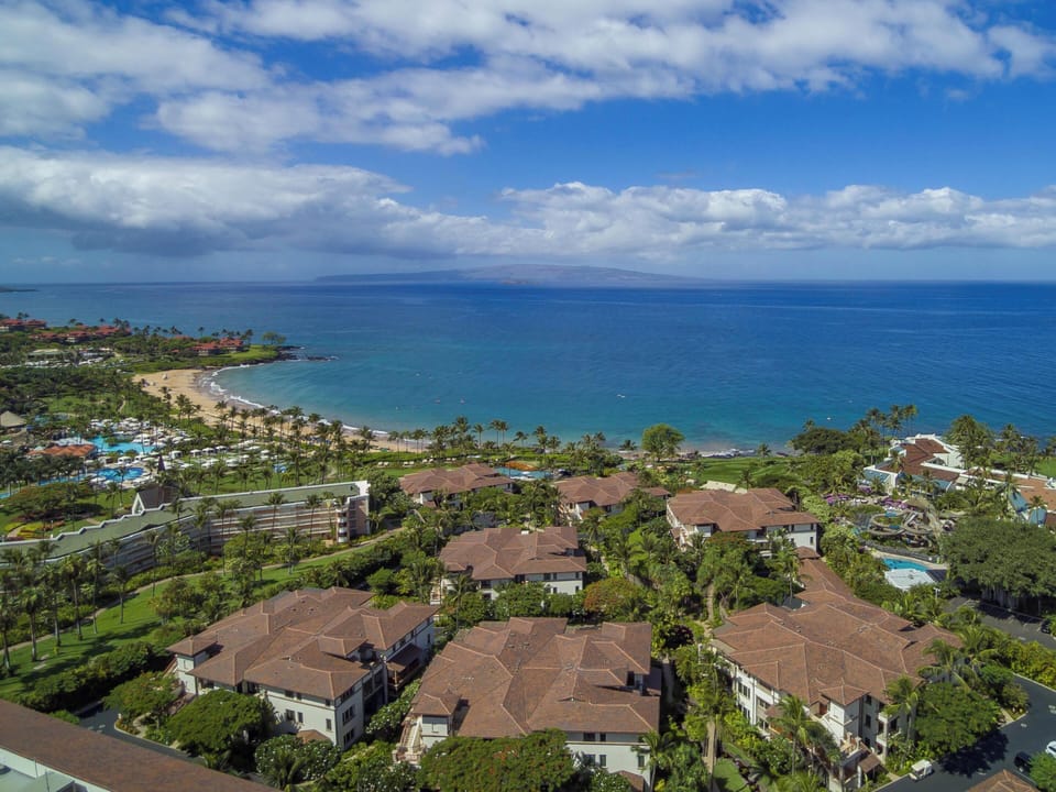 Take in the ocean views from this resort perched above Wailea Beach.