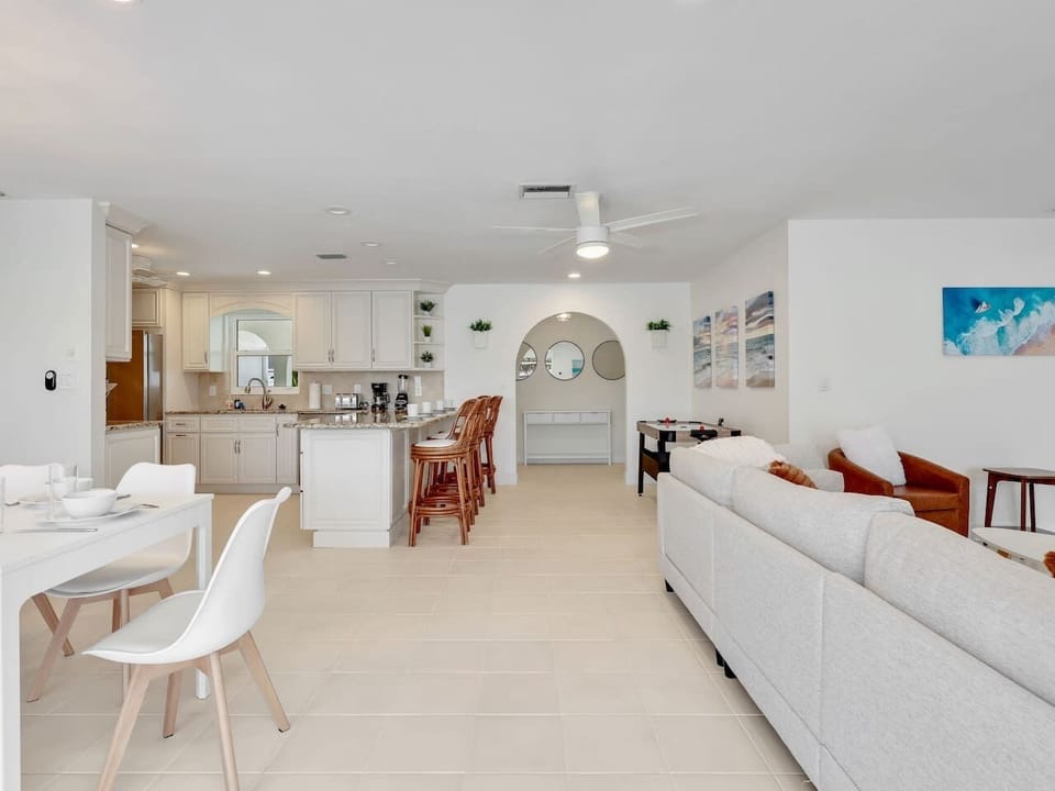 View from the sliding doors into the common areas