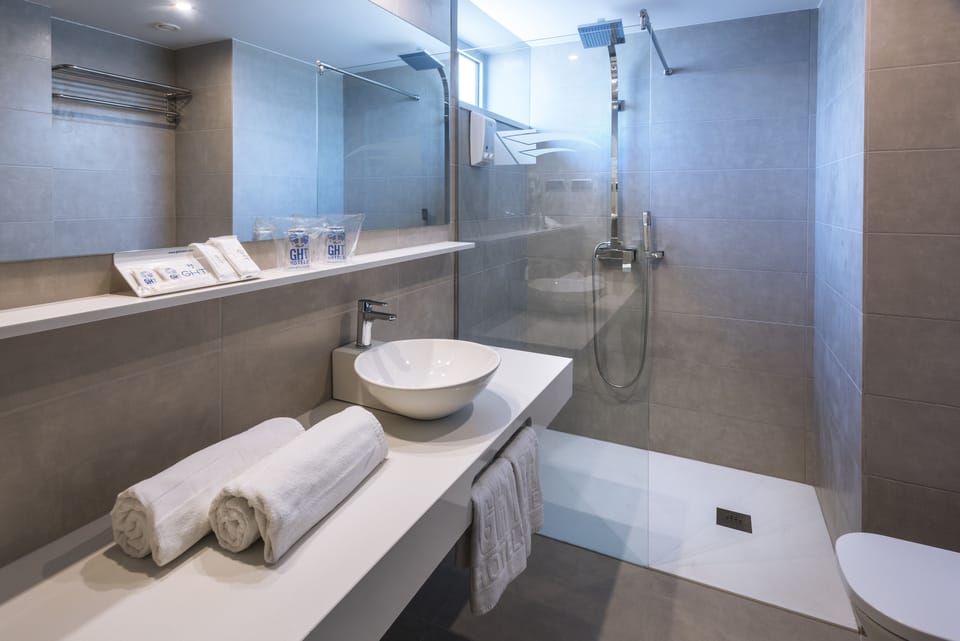 Free toiletries, hair dryer, towels