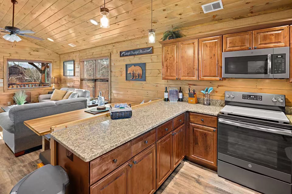 Great open kitchen and counter space!