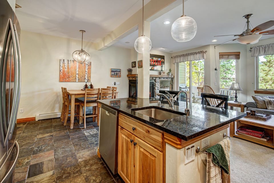 Open dining area beside the kitchen.