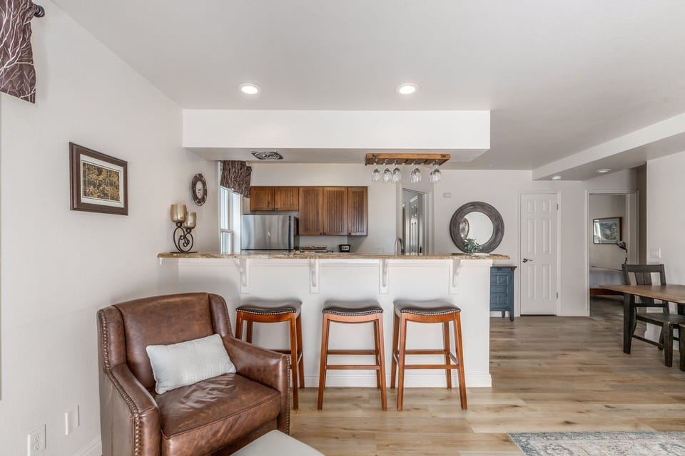 Kitchen with Bar Seating for 3