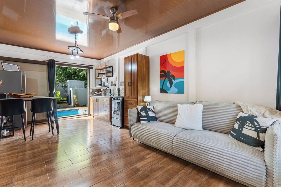 Spacious main house with open living and dining areas.
