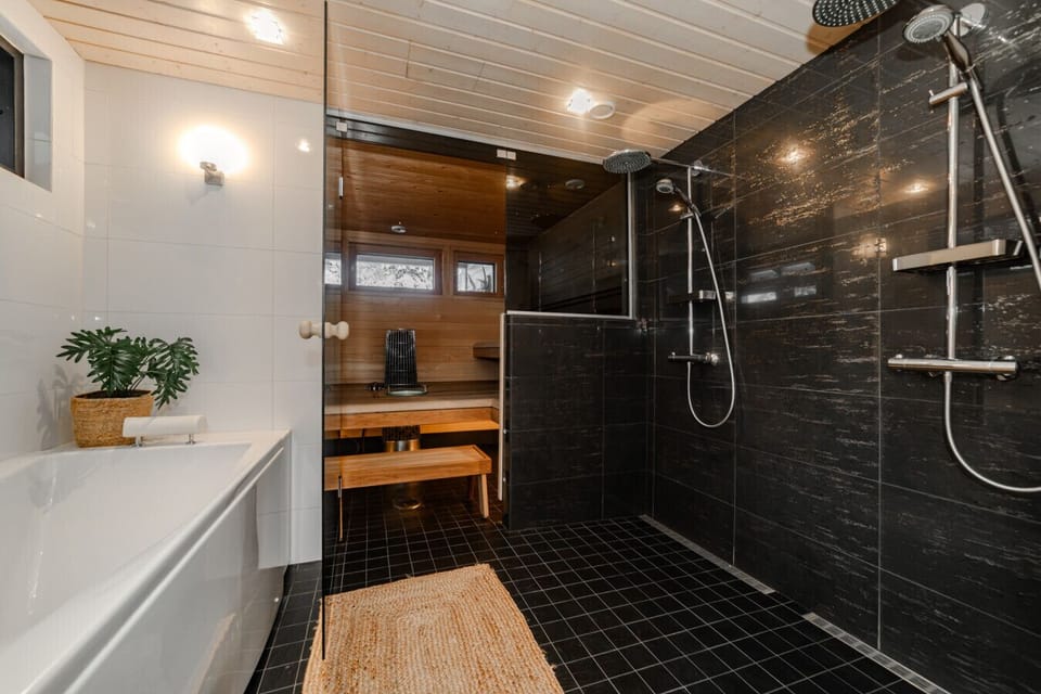 After a day on the slopes or hiking in the fresh Arctic air, unwind in your private Finnish sauna