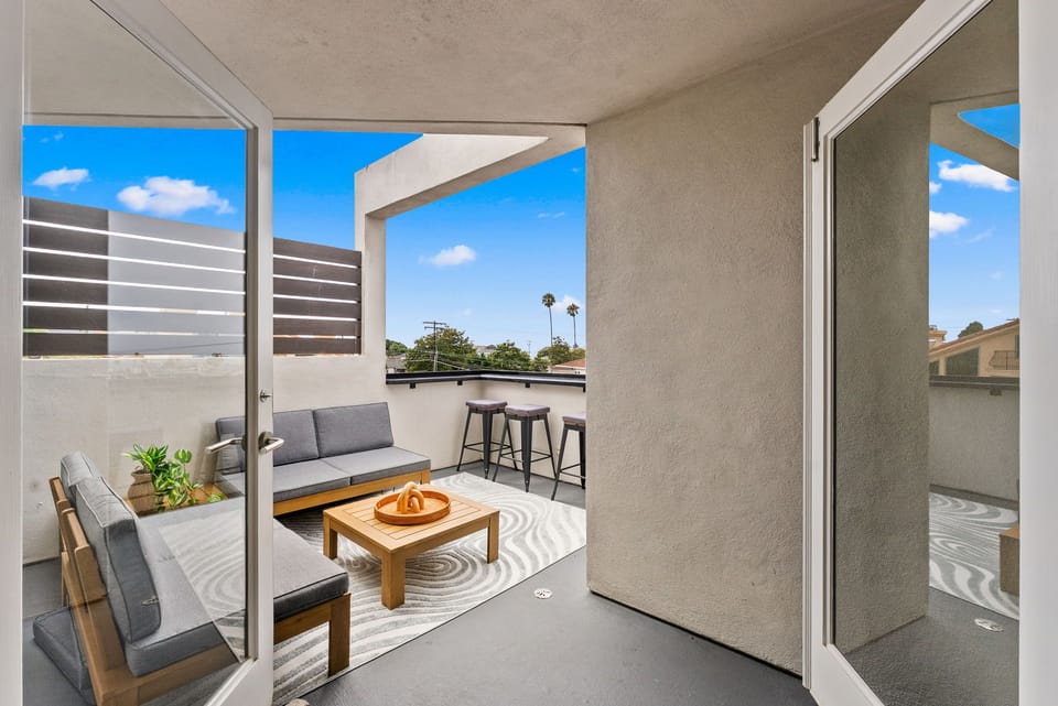 Outdoor lounge with ocean breeze views. 