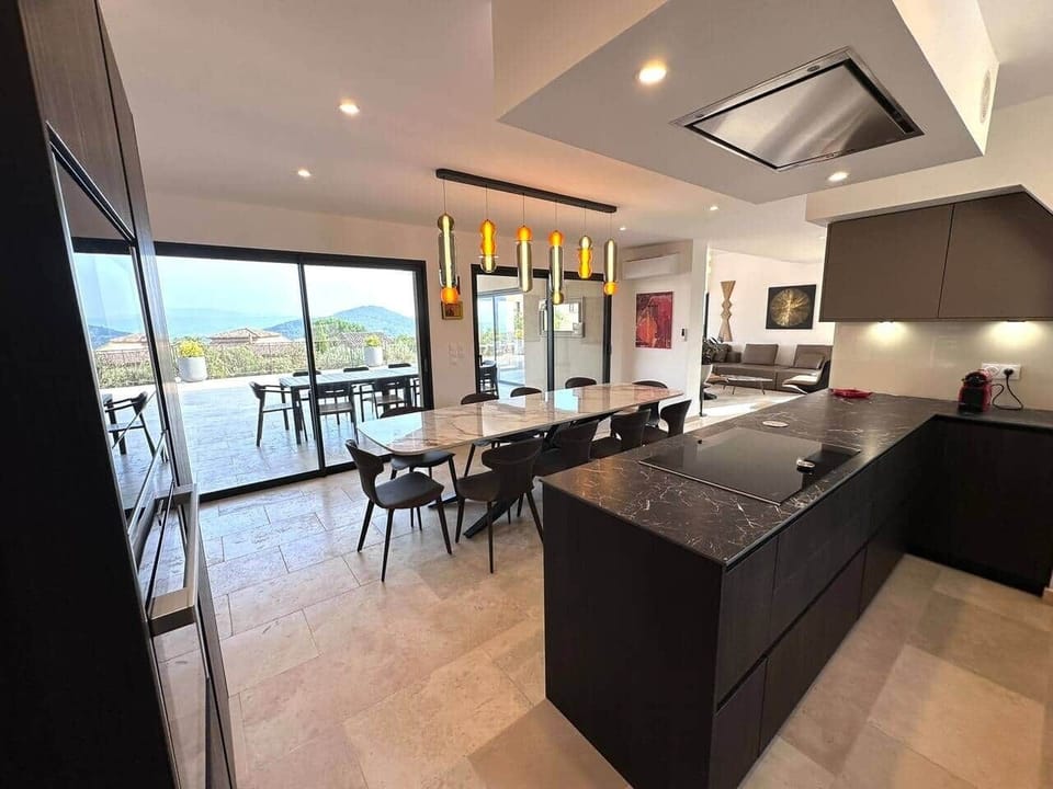 Enjoy cooking in front of the mountain view.