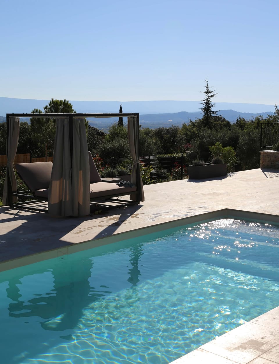 View of the Luberon from the pool
