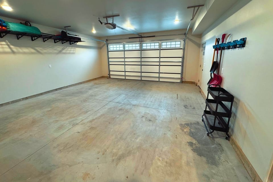 The 2-car garage is perfect for keeping your vehicles and gears protected from the elements.
