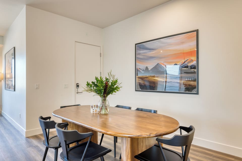 Bright dining area with seamless flow into the kitchen.