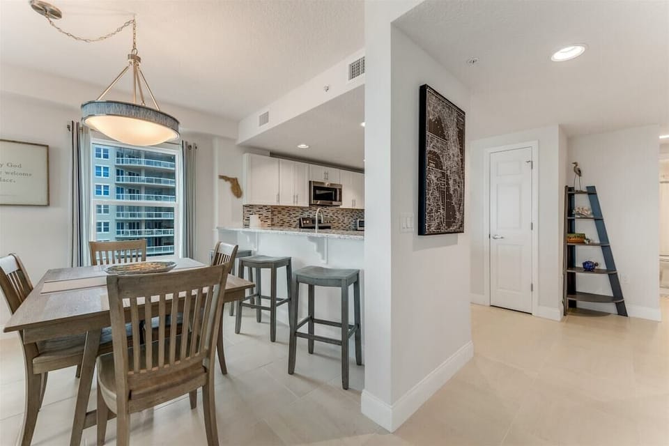 Dining Table and kitchen counter seating