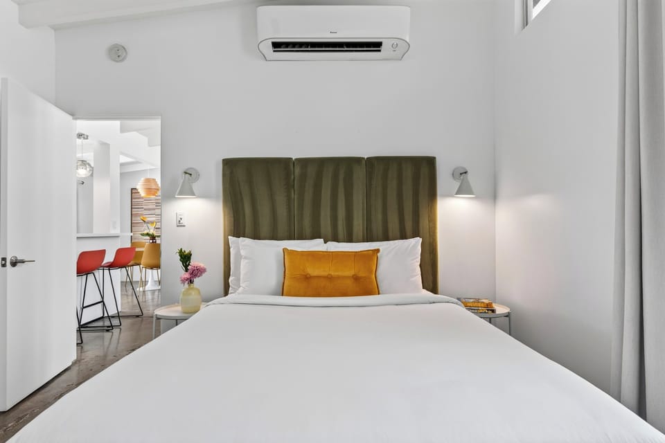 Plush king bed.