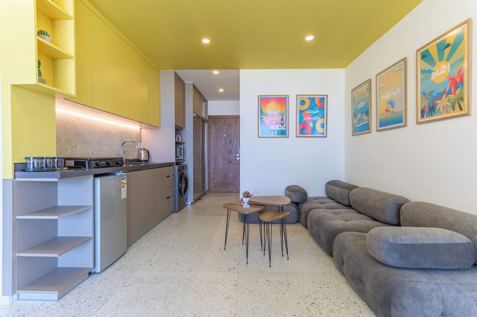 Studio, 1 Double Bed, Balcony, Sea View | Living area | 43-inch Smart TV with cable channels, Netflix, streaming services