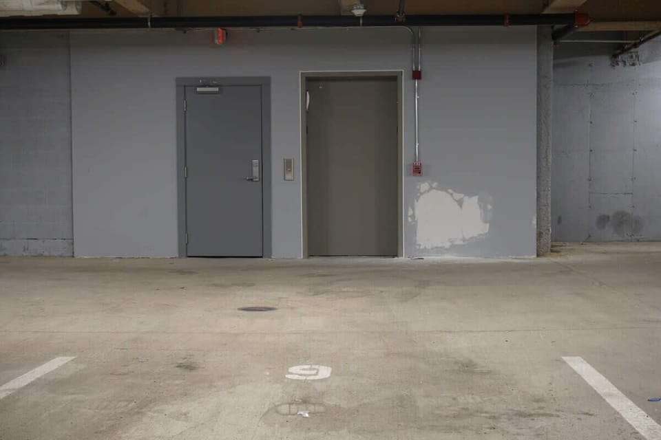 The garage is located in the basement of the building. It is a private garage and the entrance to it is on the backside of the building. Direct elevator access from the garage to the apartment.