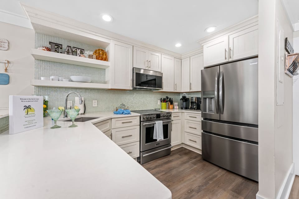 A FULLY STOCKED kitchen that just feels like home.