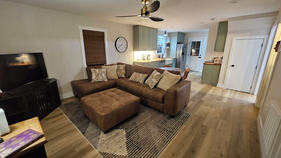 Open living room and kitchen. 