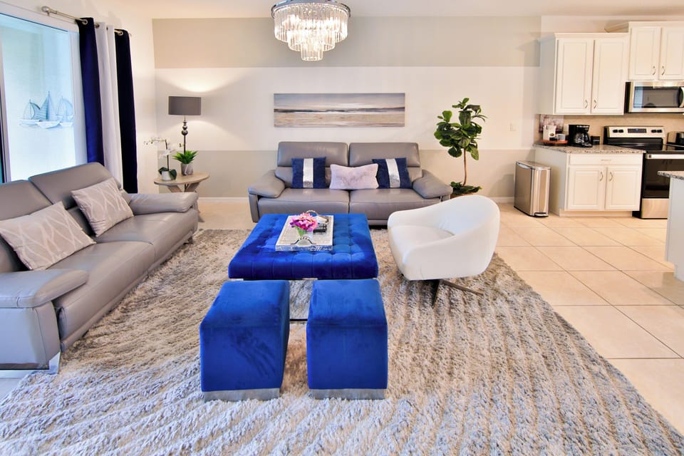 Spacious open concept living room, kitchen and dinning. 