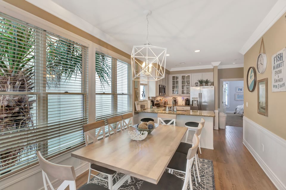 Dining table for 8 and three barstools