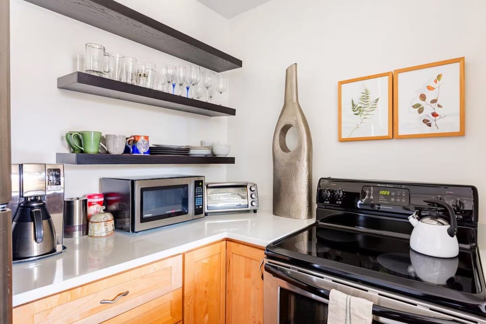 Kitchen is outfitted with an electric Range