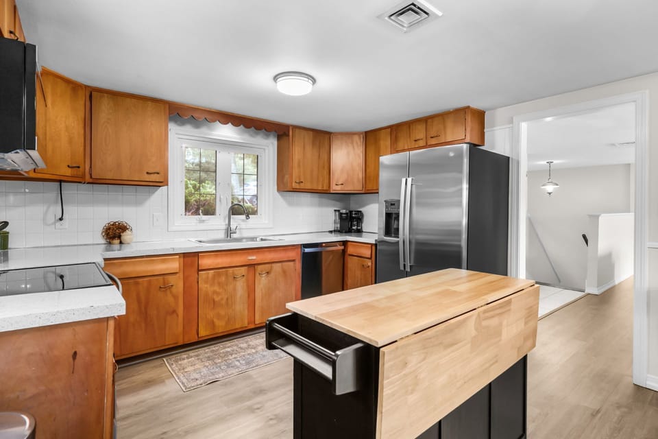 Fully equipped upper-level kitchen