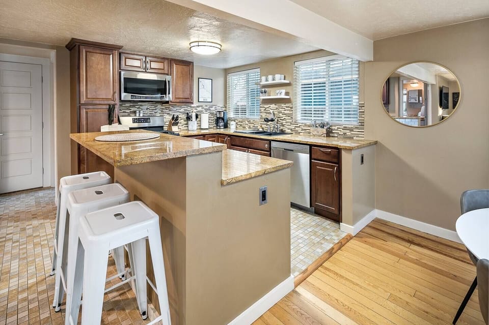Just like your own kitchen, our Cottage kitchen is complete with everything you need .