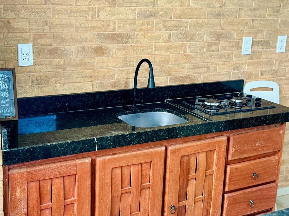 Villa | Private kitchen | Full-size fridge, microwave, oven, stovetop