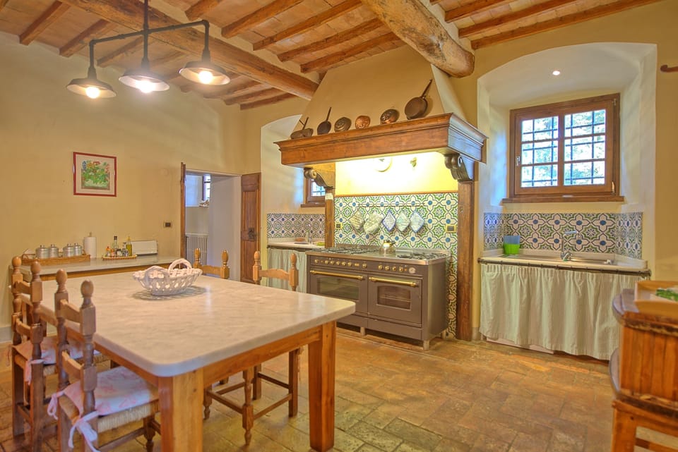 Villa | Private kitchen | Full-size fridge, oven, stovetop, electric kettle