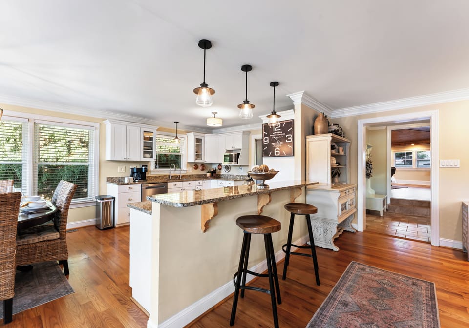 Enjoy casual dining at the kitchen counter with barstool seating.