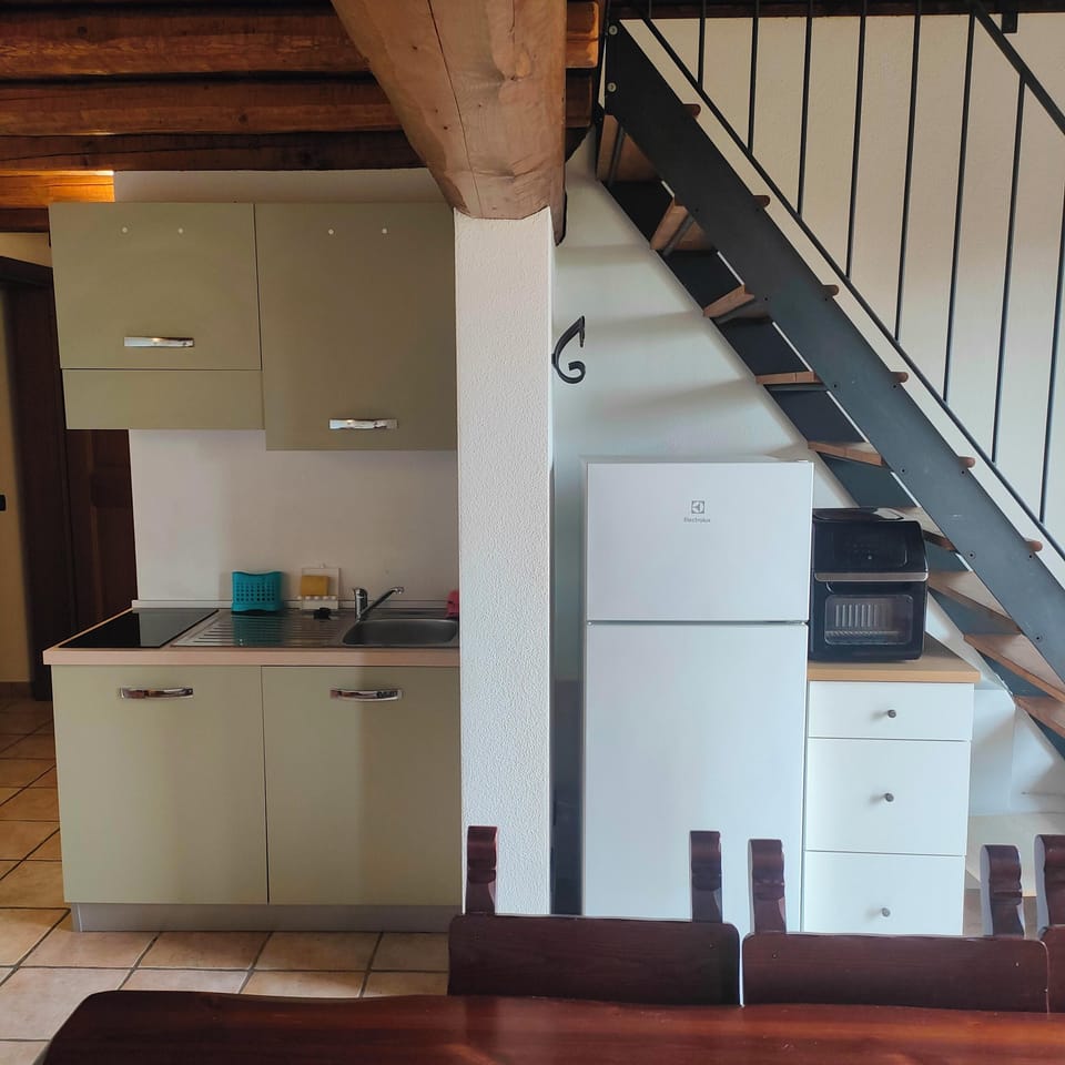 Family Apartment, Garden View | Private kitchen | Highchair