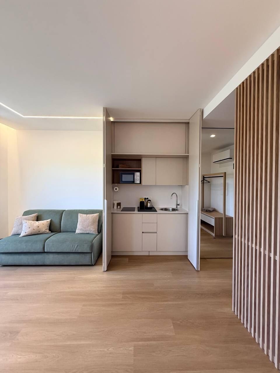 Apartment, Sea View | Private kitchen | Full-size fridge, espresso maker, electric kettle, freezer