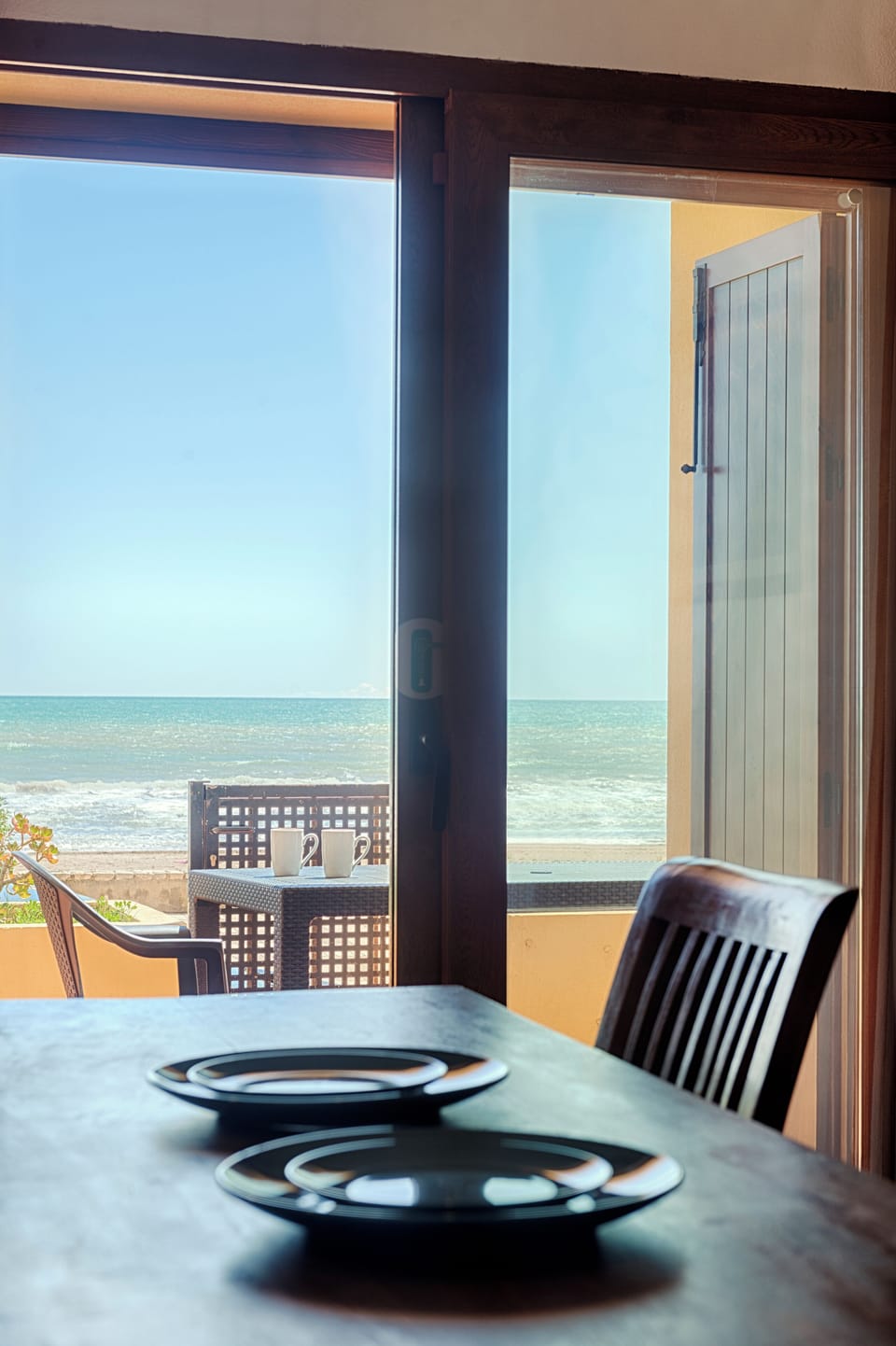 Comfort Apartment, Sea View, Beachfront | Terrace/patio