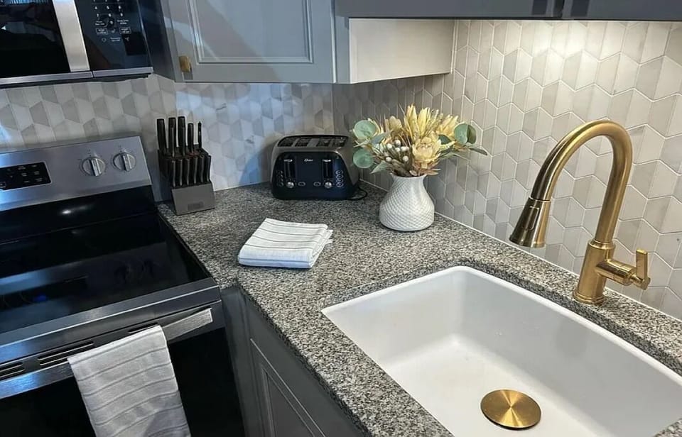 Plenty of counterspace and appliances for meal prep and eating in