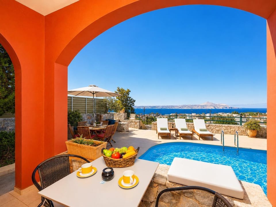 Sheltered terrace area with sea views