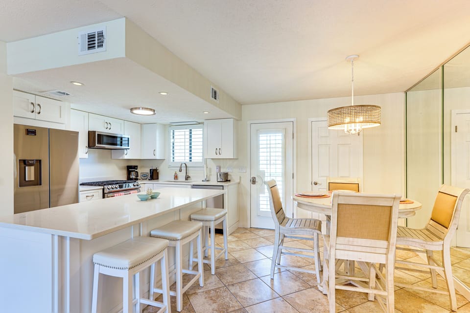 Kitchen & Dining Area | Central A/C & Heating