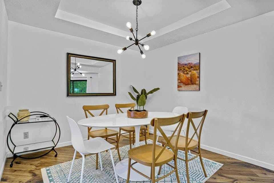 Comfortable seating for six — ideal for group stays.