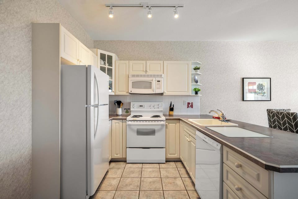 Spacious kitchen with essentials