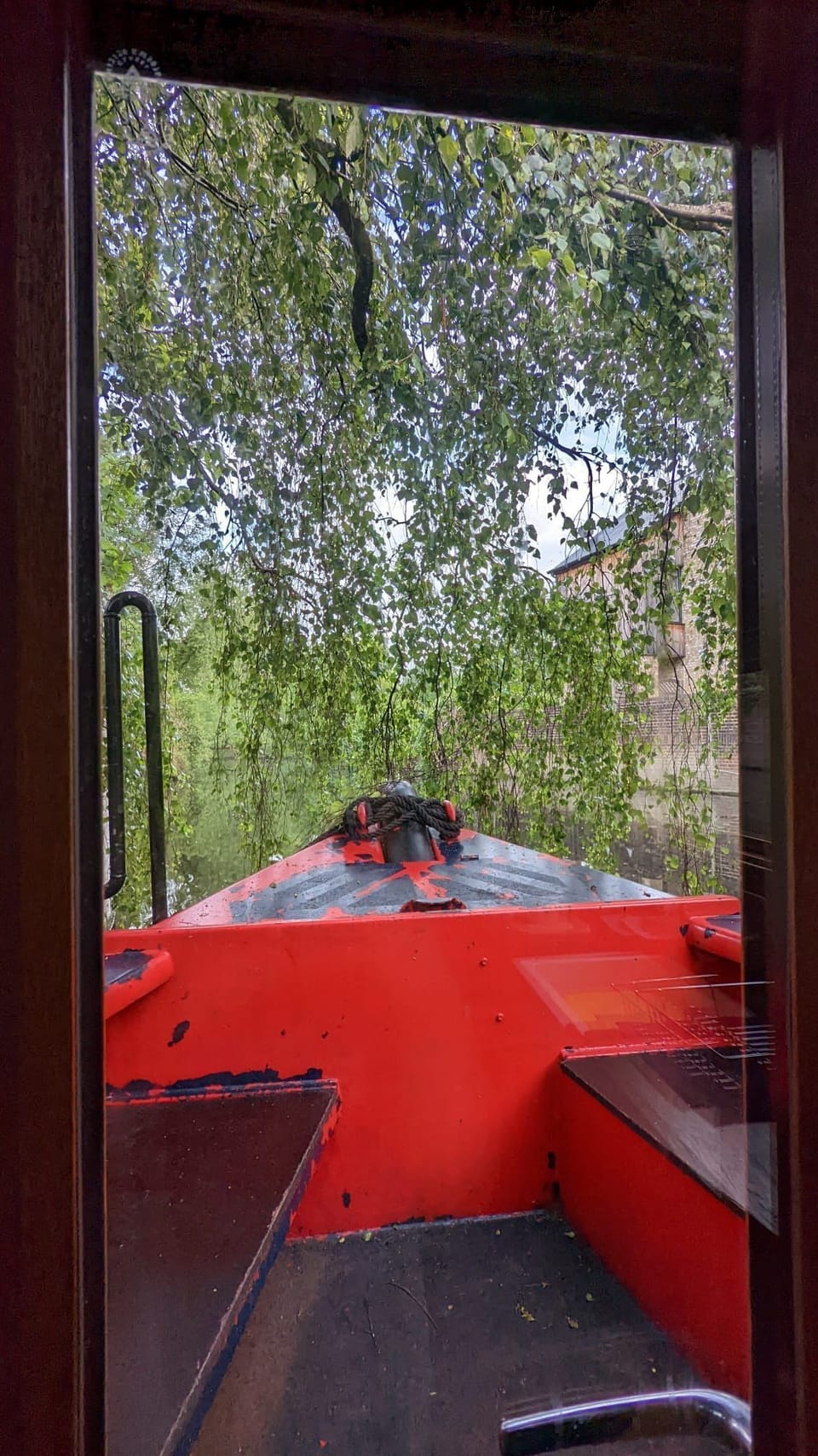 View out from kitchen / seating area