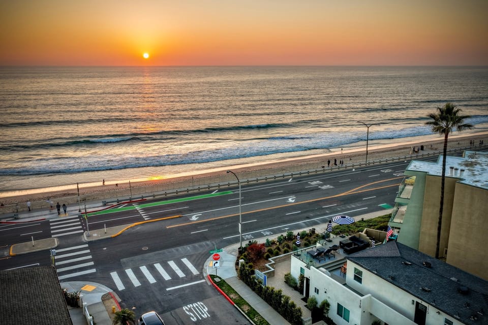 Beach is right across the street