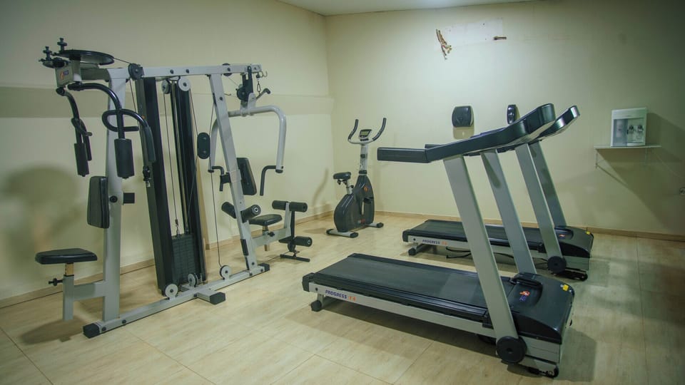 Energize your day with treadmills and strength-training equipment.