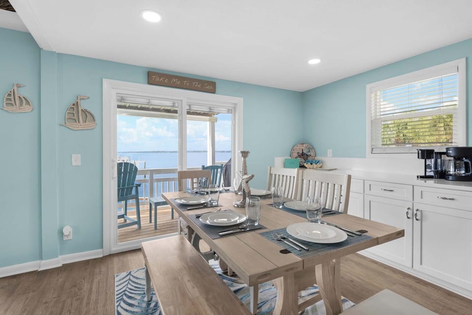 Dining table with seating for six