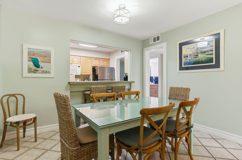 Dining area with view to kitchen