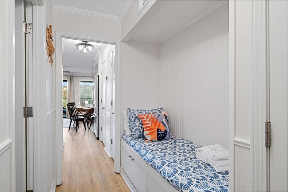 Twin in-wall bed in the hallway