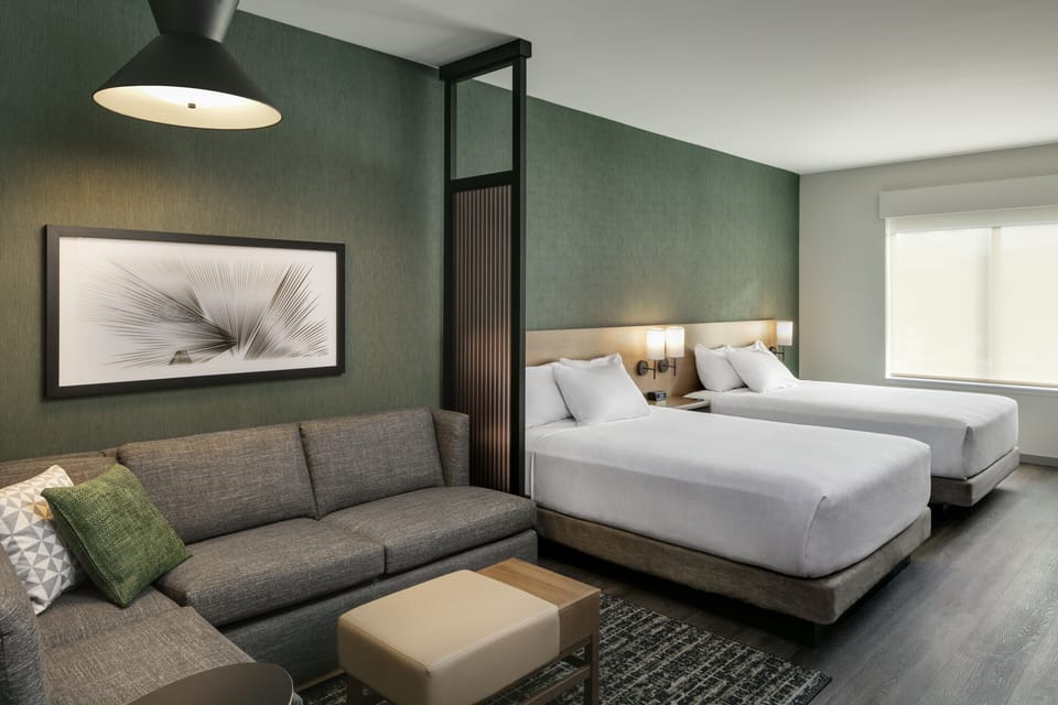 Room, 2 Queen Beds | Desk, blackout drapes, iron/ironing board, free WiFi